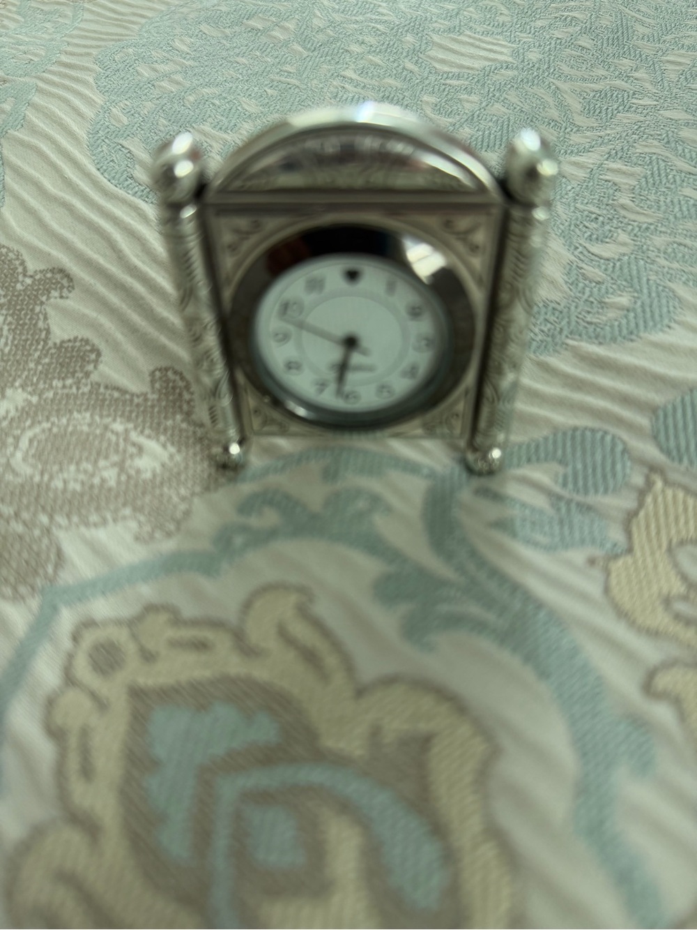 Brighton Silver Decorative Small Mantel Clock